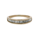 Vintage 14k Yellow Gold Baguette Diamond Channel Half-Eternity Band Ring Sz 5.75