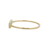 Bony Levy Solid 14kt Yellow Gold Dainty Rectangle Lines Statement Ring Size 8