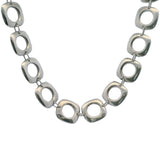 Tiffany & Co 925 Sterling Silver Square Cushion Link Toggle 17" Necklace