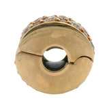 Pandora Rare Retired Solid 14kt Yellow Gold Clear Pave CZ Spacer Charm