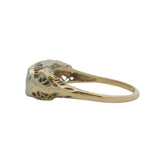 Antique 1920s Deco 14k White and Yellow Gold Filigree 3-Stone Diamond Ring Size 8