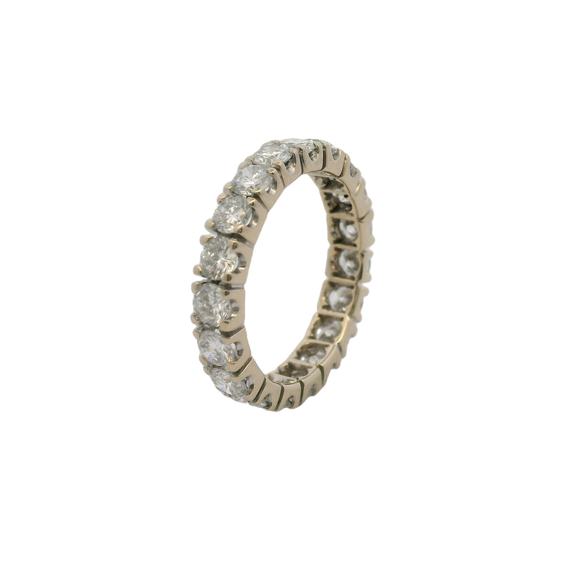 Vintage Solid 14kt White Gold 1.90ctw Round Brilliant Diamond Eternity Band Ring 5