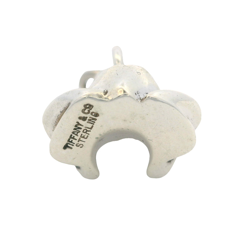 Vintage Rare Tiffany & Co 925 Sterling Silver Sitting Frog Charm Necklace Pendant