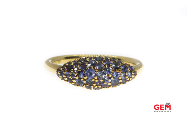 Alexis Bittar Marquis Pave Collection Blue Gray Sapphire Womans 18K 750 Solid Gold Ring
