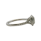 Tiffany & Co Solid Platinum Soleste 0.41ct Cushion-Cut Diamond Halo Engagement Ring Size 6