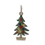 Vintage Solid 14kt Yellow Gold and Colorful Enamel Christmas Tree Charm