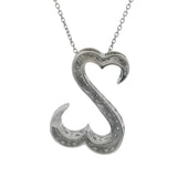 Jane Seymour Solid 14kt White Gold 0.50ctw Open Hearts Diamond 20" Necklace