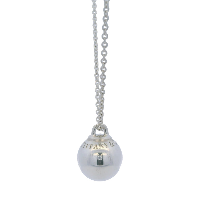 Tiffany & Co HardWear Collection 925 Sterling Silver 12.75mm Ball Pendant on Adjustable 18-20" Chain