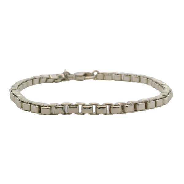 Tiffany & Co Venetian Link 925 Sterling Silver 7.5" Box Chain Bracelet