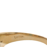 Le Vian 14kt Yellow Gold Carved Turquoise Diamond Ridged Cocktail Ring Size 7