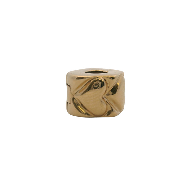 Charm de pulsera Pandora con espaciador y clip de corazón en oro amarillo sólido de 14 kt (585)