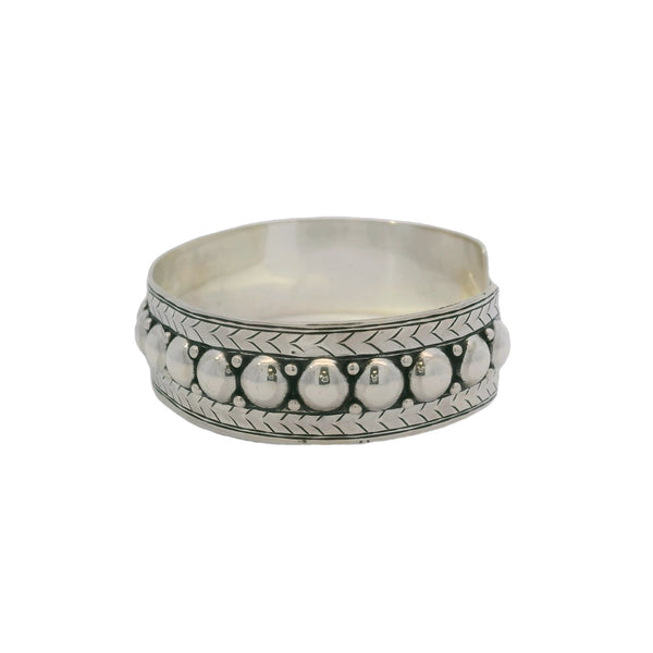 Yelli Jewels Moroccan 925 Sterling Silver Double Studs 16mm Wide Cuff Bracelet