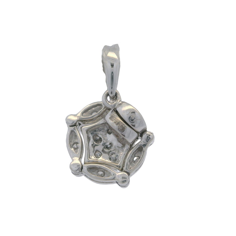 Colgante EFFY de oro blanco de 14 kt y diamantes con halo magnético convertible a estrella colgante larga