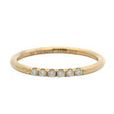 Solid 14kt Yellow Gold Dainty 6 Diamond 1.6mm Wide "Pa' Siempre" Forever Band Ring Size 6