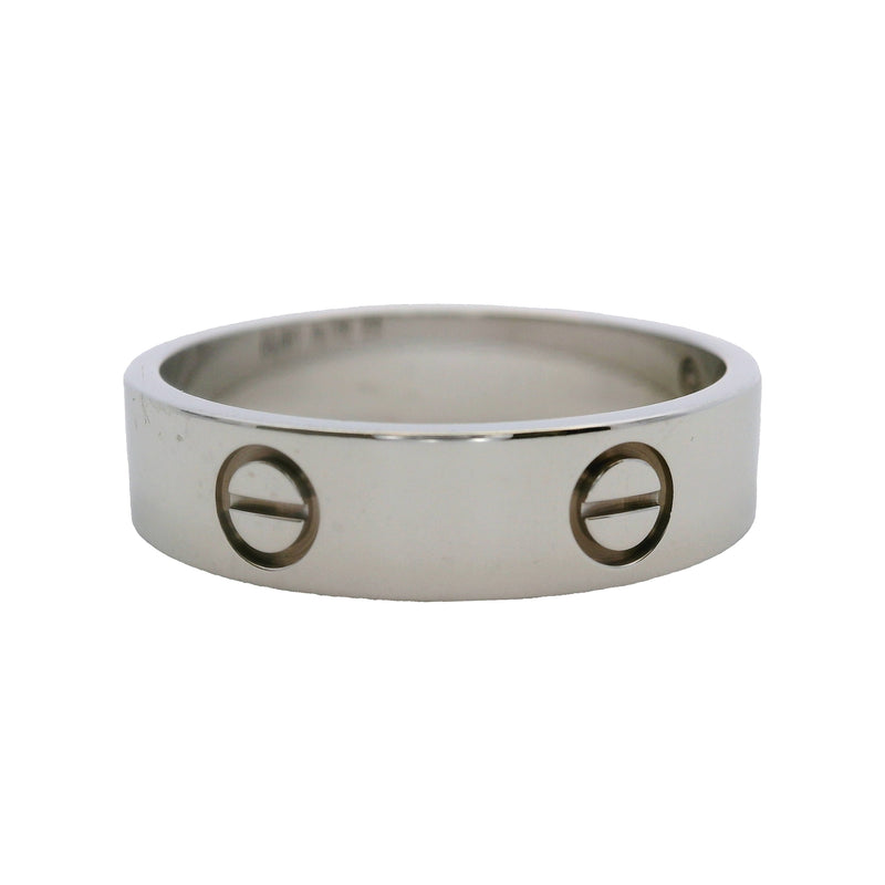Cartier Solid 18kt White Gold Classic 5.5mm Love Ring Size 10.5 63