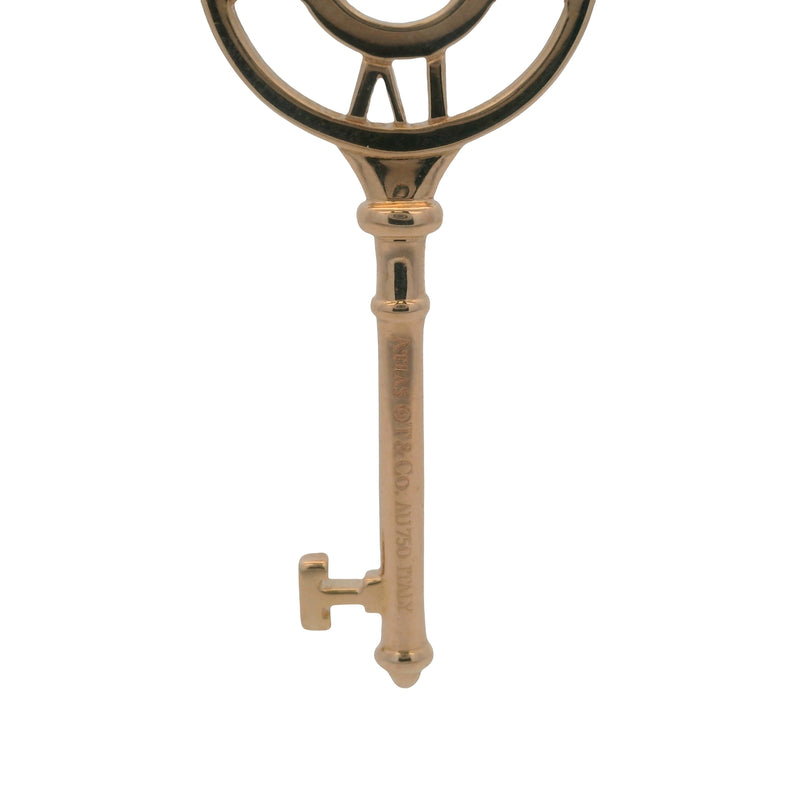 Tiffany & Co Retired Atlas Collection Solid 18kt Rose Gold and Diamond Atlas Key Pendant