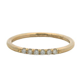 14kt Yellow Gold Dainty 1.6mm 6 Diamond "Pa' Siempre" "Forever" Band Ring Size 6