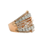 Zen Diamonds 18kt Rose White Gold 3.56ctw Diamond Cluster Multi-Band Ring Size 8