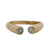 Vintage Solid 14kt Yellow Gold and 0.12ctw Diamonds Wrap Horseshoe Ring Size 7.5