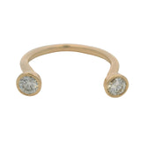 Solid 14kt Yellow Gold Dual Diamond 0.30ctw Horseshoe Wrap "Floating" Diamonds Ring Size 4