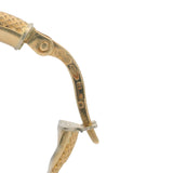 Vintage UnoAerre Italian Solid 18kt Yellow Gold Etched Textured 22mm Hoop Earrings