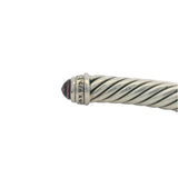 David Yurman 925 Sterling Silver Classic Cable Amethyst and Diamond Cuff Bracelet 7"