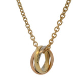 Vintage Cartier Solid 18kt Tri-Tone Gold Small Model Trinity 3 Ring Necklace 16.75"