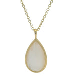 Ippolita 18k Yellow Gold Teardrop Pendant 18" Necklace Mother Of Pearl Quartz