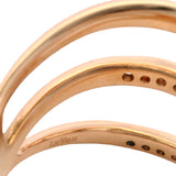 Le Vian Solid 14kt Rose Gold and 0.33ctw Diamond Wave Layered Multi-Band Style Ring Size 10