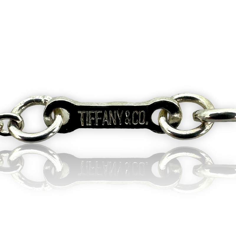 Tiffany & Co Medium Elsa Peretti Open Heart Pendant 925 Sterling Silver Necklace