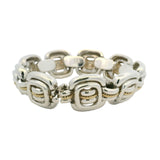Vintage Tiffany & Co 925 Sterling 18k Yellow Gold Rope Square Link Bracelet 7.5"