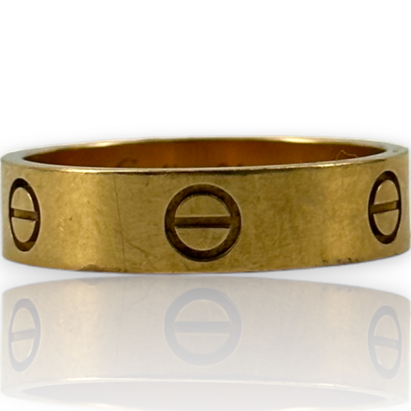 Anillo de compromiso Cartier en oro amarillo 750 de 18 kt, talla 64