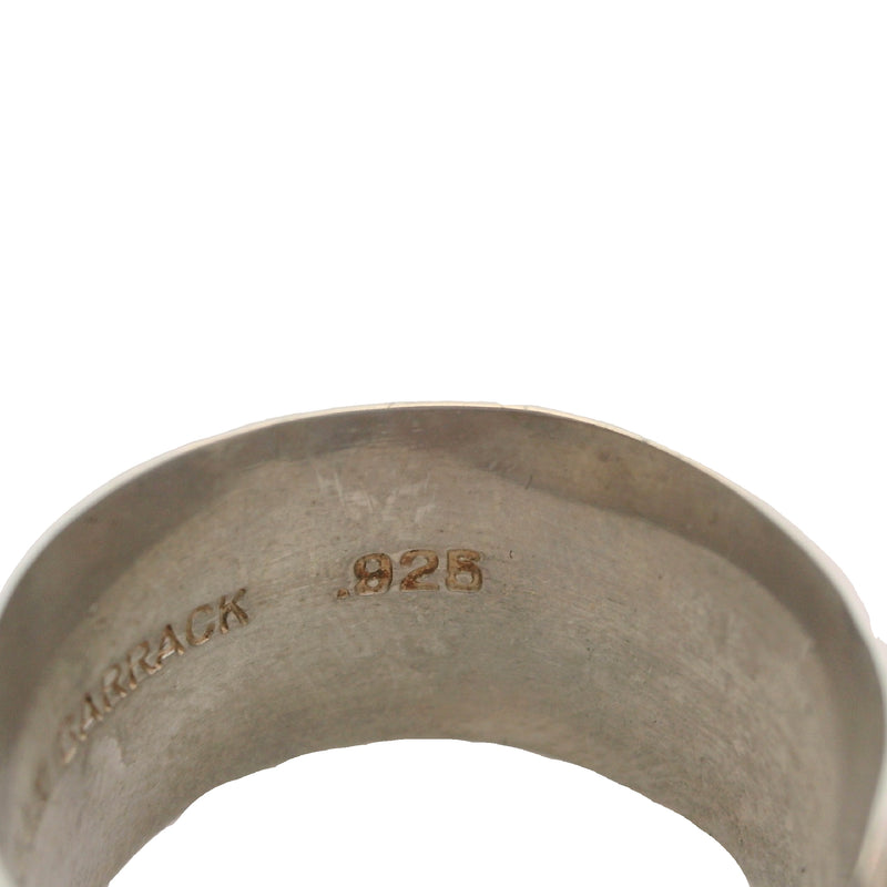 Lilly Barrack 925 Sterling Silver and 14kt Yellow Gold 12.5mm Cigar Band Ring Size 8.5