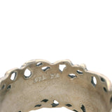 Paz Creations Solid 925 Sterling Silver and Gold Plate Lace Pattern 3 Spinner Ring Size 9