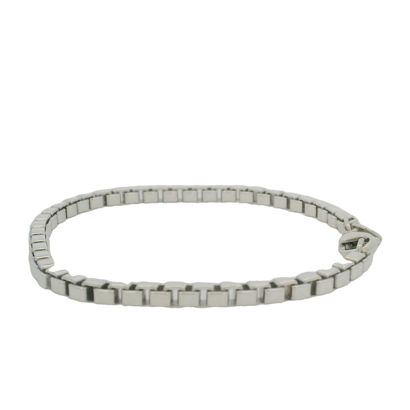 Tiffany & Co 925 Sterling Silver Venetian Box Link Chain 7.75" 4mm Bracelet