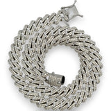 Miami Cuban Link Chain Iced Hip Hop 925 Silver Necklace Moissanite 18" 10mm Cert