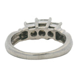 Vintage 1980-90s Platinum and 2.04ctw Princess Cut Diamond 3-Stone Engagement Ring Size 7 (GS certified)