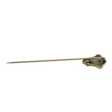 Antique 1890-1910 Solid 14kt Two-Tone Gold and Old European Cut Diamond Filigree Stick Lapel Pin