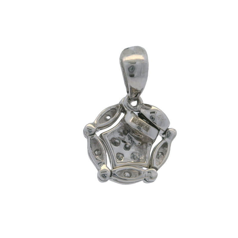 Colgante EFFY de oro blanco de 14 kt y diamantes con halo magnético convertible a estrella colgante larga