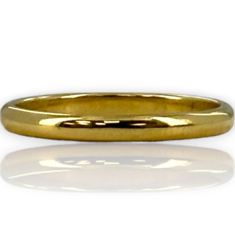 Catbird 18kt Yellow Gold 2mm Classic Wedding Band Stackable Ring Size 5.25