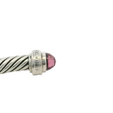 David Yurman Solid 925 Sterling Silver Tourmaline and Diamond Cable Bracelet 7"