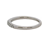 Solid 14kt White Gold and Diamond 2.2mm Stackable Wedding Band Ring Size 7