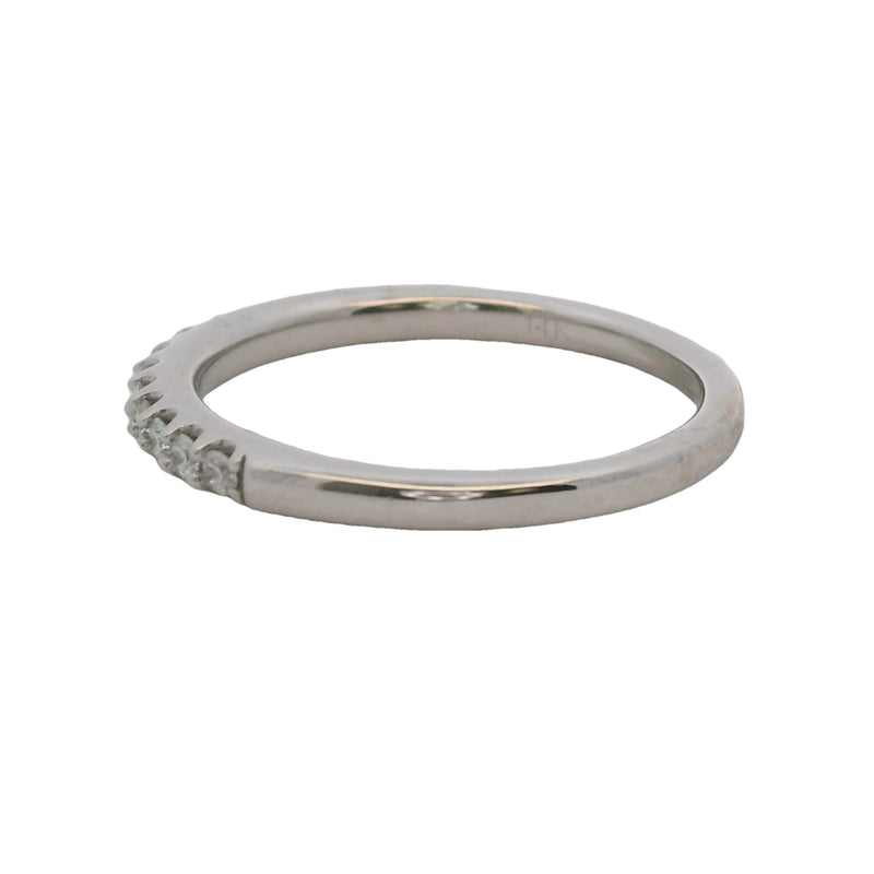 Solid 14kt White Gold and Diamond 2.2mm Stackable Wedding Band Ring Size 7