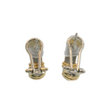 Italian 18kt Yellow and White Gold Twisted Rope Pierced Huggie Hoop Omega-Back Earrings
