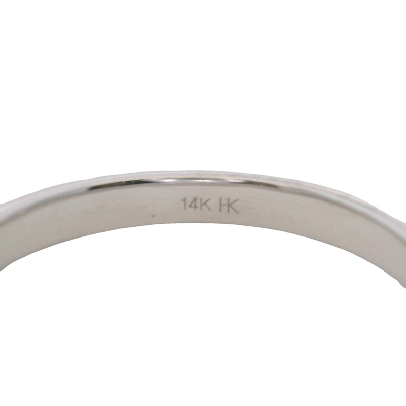 Harriet Kelsall 14kt White Gold and Diamond Half-Eternity Wedding Band Ring Size 6.75