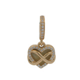 Pandora Solid 14kt Yellow Gold CZ and Enamel Infinity Heart Family Dangle Charm