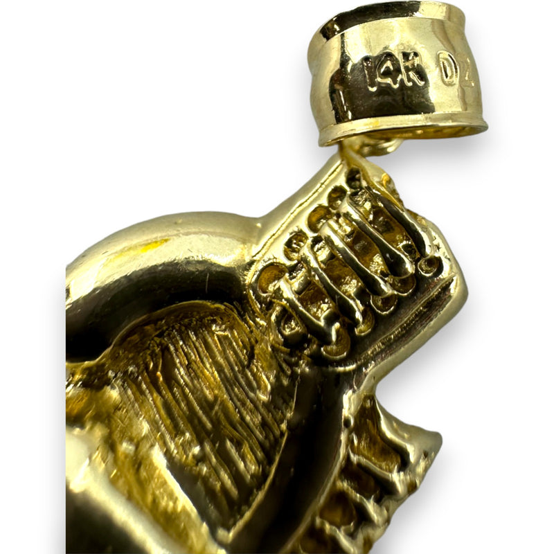 Vintage KDZ Jewelers Solid 14kt Yellow Gold Boxing Gloves Charm Pendant