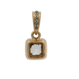 Pandora 14kt Yellow Gold and CZ Timeless Elegance Square Dangle Charm Pendant