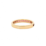 Solid 14kt Yellow Gold and Natural Ruby Half-Eternity Channel-Set 3mm Stacking Band Size 5.5