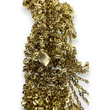 14kt Solid Yellow Gold 40" Sparkling Reflective Mesh Lariat Tie Necklace With Chain Tassels Made in Italy